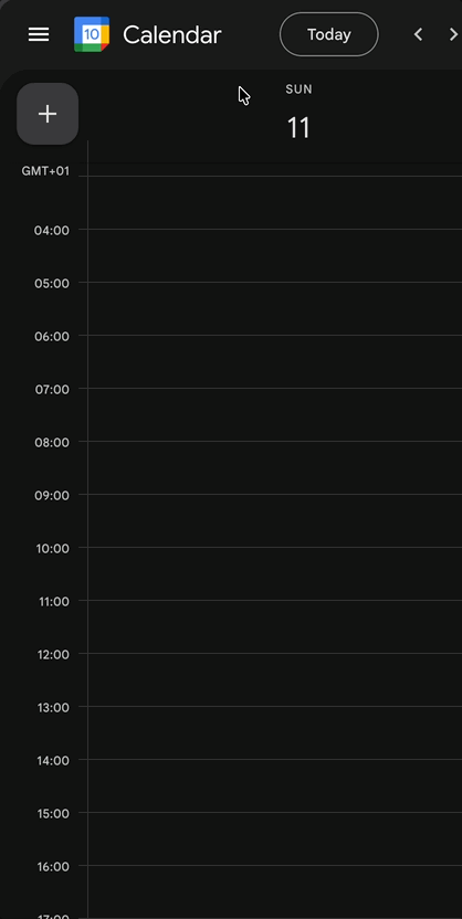 Open the calendar menu and click the + button